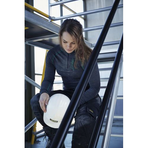 6903 Pantalones largos de trabajo FlexiWork gris acero/ negro